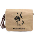 Belgischer Schäferhund Malinois 1 - Canvas Schultertasche Messenger mit Namen - Tierisch tolle Geschenke