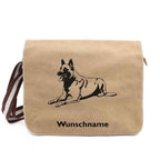 Belgischer Schäferhund Malinois 2 - Canvas Schultertasche Messenger mit Namen - Tierisch tolle Geschenke