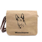 Belgischer Schäferhund Malinois - Canvas Schultertasche Messenger mit Namen - Tierisch tolle Geschenke