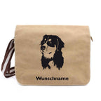Berner Sennenhund 1 - Canvas Schultertasche Messenger mit Namen - Tierisch tolle Geschenke