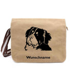 Berner Sennenhund - Canvas Schultertasche Messenger mit Namen - Tierisch tolle Geschenke