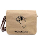 Bernhadiner - Canvas Schultertasche Messenger mit Namen - Tierisch tolle Geschenke