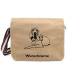 Bloodhound 2 - Canvas Schultertasche Messenger mit Namen - Tierisch tolle Geschenke