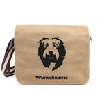 Bobtail - Canvas Schultertasche Messenger mit Namen - Tierisch tolle Geschenke