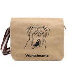 Bordeaux Dogge 2 - Canvas Schultertasche Messenger mit Namen - Tierisch tolle Geschenke