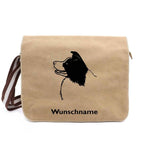 Border Collie - Canvas Schultertasche Messenger mit Namen - Tierisch tolle Geschenke