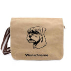 Border Terrier - Canvas Schultertasche Messenger mit Namen - Tierisch tolle Geschenke