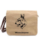 Bouvier des Flandres - Canvas Schultertasche Messenger mit Namen - Tierisch tolle Geschenke