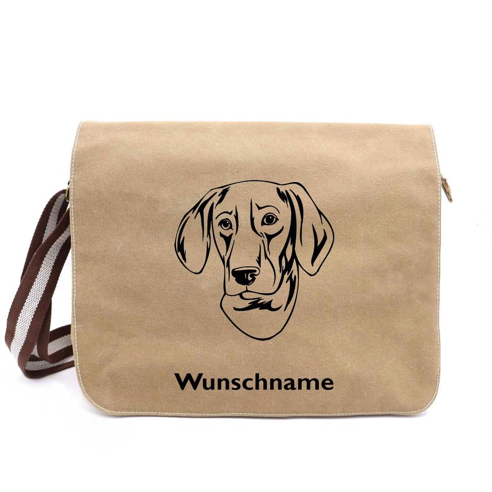 Braqu de i Ariege - Canvas Schultertasche Messenger mit Namen - Tierisch tolle Geschenke
