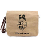 Briard 1 - Canvas Schultertasche Messenger mit Namen - Tierisch tolle Geschenke