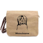 Briard 2 - Canvas Schultertasche Messenger mit Namen - Tierisch tolle Geschenke