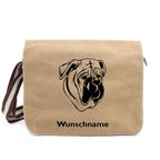Bullmastiff 2 - Canvas Schultertasche Messenger mit Namen - Tierisch tolle Geschenke