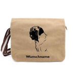 Bullmastiff - Canvas Schultertasche Messenger mit Namen - Tierisch tolle Geschenke