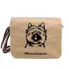 Cairn Terrier - Canvas Schultertasche Messenger mit Namen - Tierisch tolle Geschenke
