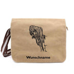 Chinesischer Schopfhund - Canvas Schultertasche Messenger mit Namen - Tierisch tolle Geschenke