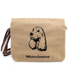 Cocker Spaniel 3 - Canvas Schultertasche Messenger mit Namen - Tierisch tolle Geschenke