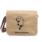 Cocker Spaniel Langhaar - Canvas Schultertasche Messenger mit Namen - Tierisch tolle Geschenke