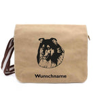 Collie 2 - Canvas Schultertasche Messenger mit Namen - Tierisch tolle Geschenke