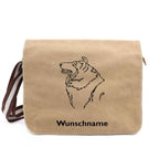 Collie - Canvas Schultertasche Messenger mit Namen - Tierisch tolle Geschenke