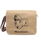 Coton de Tulear - Canvas Schultertasche Messenger mit Namen - Tierisch tolle Geschenke