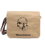 Dandie Dinmont Terrier - Canvas Schultertasche Messenger mit Namen - Tierisch tolle Geschenke