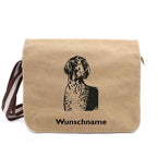 Deutsch Kurzhaar - Canvas Schultertasche Messenger mit Namen - Tierisch tolle Geschenke