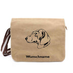 Deutsche Bracke - Canvas Schultertasche Messenger mit Namen - Tierisch tolle Geschenke