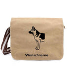 Deutscher Schäferhund 3 - Canvas Schultertasche Messenger mit Namen - Tierisch tolle Geschenke