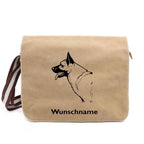 Deutscher Schäferhund - Canvas Schultertasche Messenger mit Namen - Tierisch tolle Geschenke
