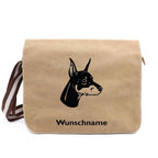 Dobermann 1 - Canvas Schultertasche Messenger mit Namen - Tierisch tolle Geschenke