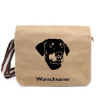 Dobermann 3 - Canvas Schultertasche Messenger mit Namen - Tierisch tolle Geschenke
