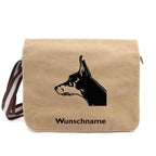 Dobermann - Canvas Schultertasche Messenger mit Namen - Tierisch tolle Geschenke