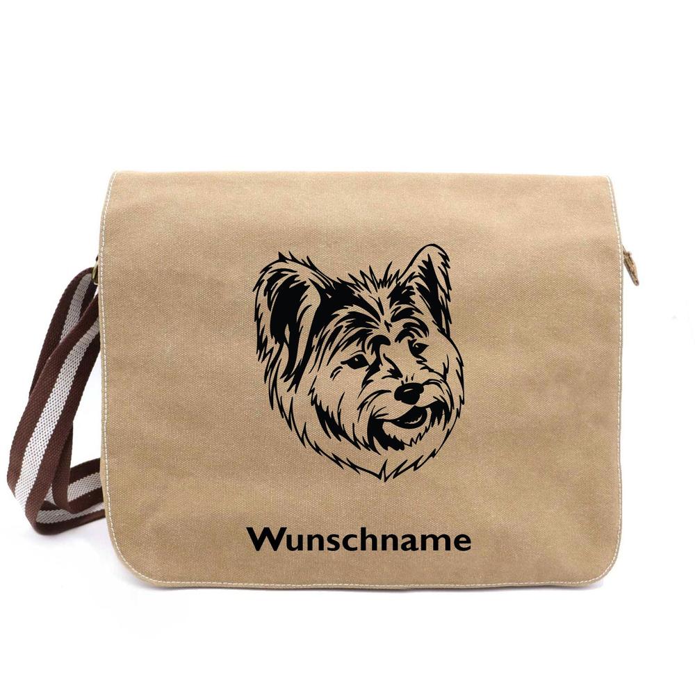 Elo - Canvas Schultertasche Messenger mit Namen - Tierisch tolle Geschenke