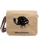 Englischer Pointer - Canvas Schultertasche Messenger mit Namen - Tierisch tolle Geschenke