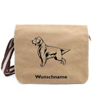 Englischer Setter - Canvas Schultertasche Messenger mit Namen - Tierisch tolle Geschenke