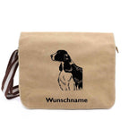 Englischer Springer Spaniel - Canvas Schultertasche Messenger mit Namen - Tierisch tolle Geschenke