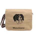 Epagneul Breton Brittany Spaniel - Canvas Schultertasche Messenger mit Namen - Tierisch tolle Geschenke
