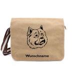 Eurasier - Canvas Schultertasche Messenger mit Namen - Tierisch tolle Geschenke
