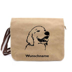 Golden Retriever 1 - Canvas Schultertasche Messenger mit Namen - Tierisch tolle Geschenke