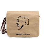 Golden Retriever 3 - Canvas Schultertasche Messenger mit Namen - Tierisch tolle Geschenke