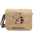 Golden Retriever - Canvas Schultertasche Messenger mit Namen - Tierisch tolle Geschenke