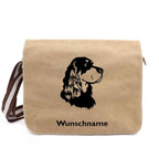 Gordon Setter - Canvas Schultertasche Messenger mit Namen - Tierisch tolle Geschenke