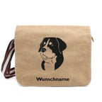 Großer Schweizer Sennenhund 2 - Canvas Schultertasche Messenger mit Namen - Tierisch tolle Geschenke