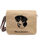 Großer Schweizer Sennenhund - Canvas Schultertasche Messenger mit Namen - Tierisch tolle Geschenke