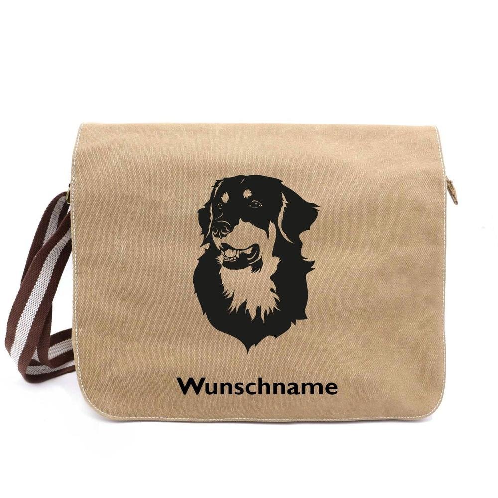 Hovawart - Canvas Schultertasche Messenger mit Namen - Tierisch tolle Geschenke