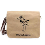 Husky 1 - Canvas Schultertasche Messenger mit Namen - Tierisch tolle Geschenke