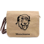 Irish Wolfhound 1 - Canvas Schultertasche Messenger mit Namen - Tierisch tolle Geschenke