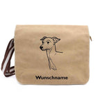 Italian Greyhound - Canvas Schultertasche Messenger mit Namen - Tierisch tolle Geschenke