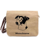 Jack Russell Terrier 3 - Canvas Schultertasche Messenger mit Namen - Tierisch tolle Geschenke