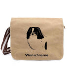 Japan Chin - Canvas Schultertasche Messenger mit Namen - Tierisch tolle Geschenke